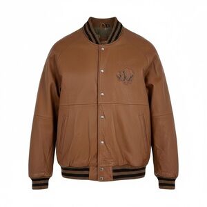 Ecko Unlimited Leather Varsity Bomber Jacket Y2K Streetwear Hip Hop 90s 00s